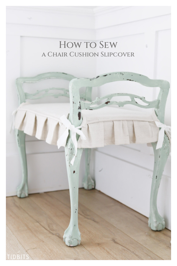 Fabric Chair Cushion Slipcover Free Sewing Tutorial