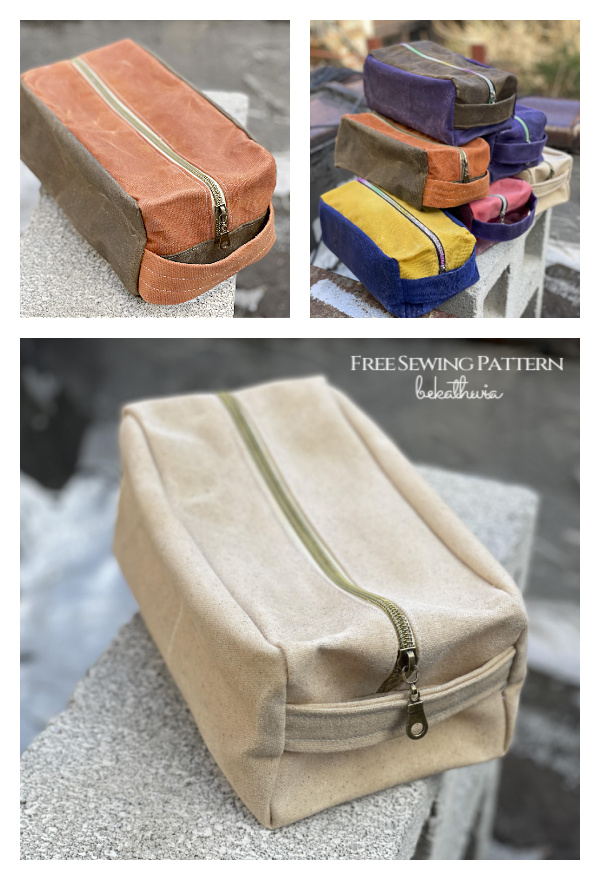 Fabric Dopp Kit Bag Free Sewing Pattern