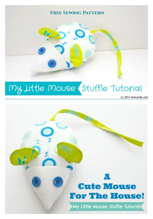 Fabric Little Mouse Stuffed Toy Free Sewing Pattern