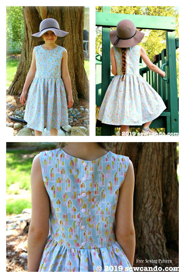 Sleeveless Sunday Girl's Dress Free Sewing Pattern in Size 6-10Y