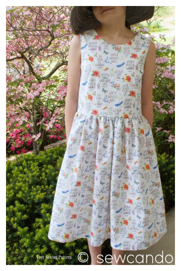 Sleeveless Sunday Girl's Dress Free Sewing Pattern in Size 10-14Y