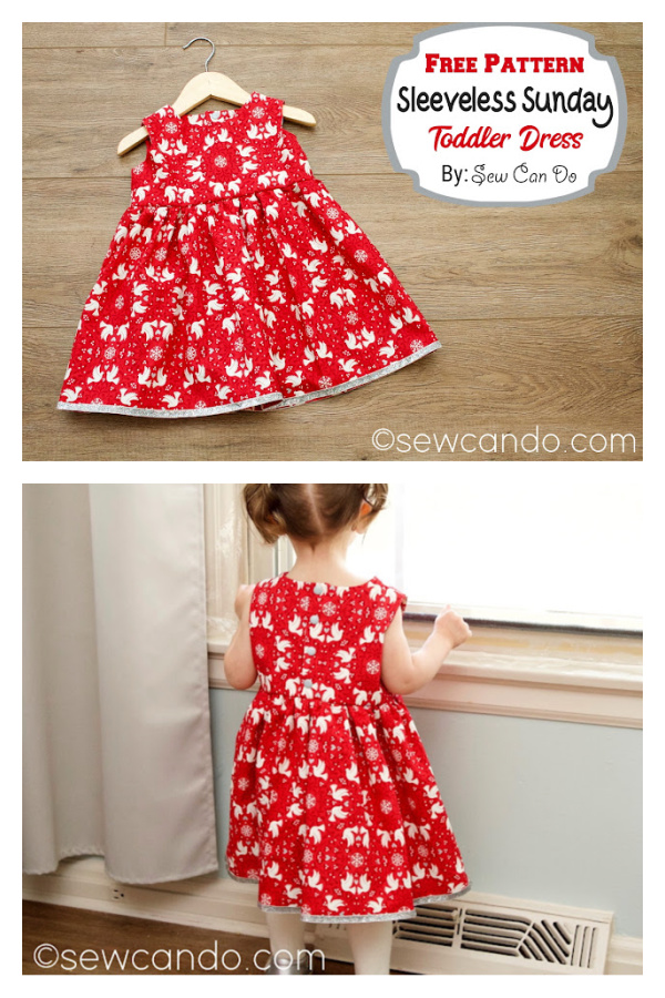Sleeveless Sunday Girl's Dress Free Sewing Pattern in Size 12M-2T