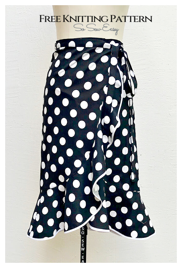 Women Fabric Flounce Wrap Skirt Free Sewing Pattern