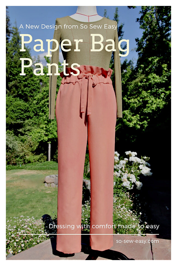 Fabric Paper Bag Pants Free Sewing Pattern