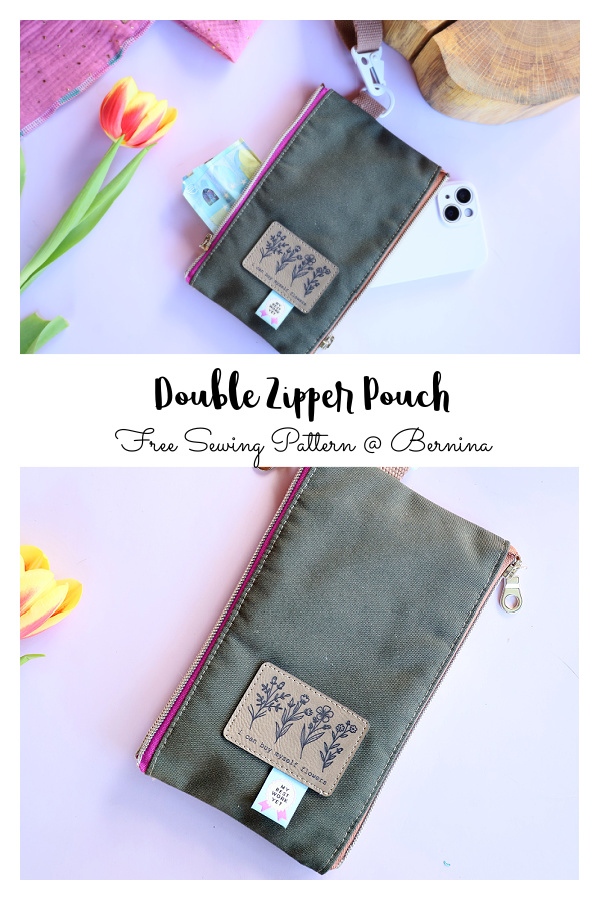 Double Zipper Pouch Free Sewing Pattern