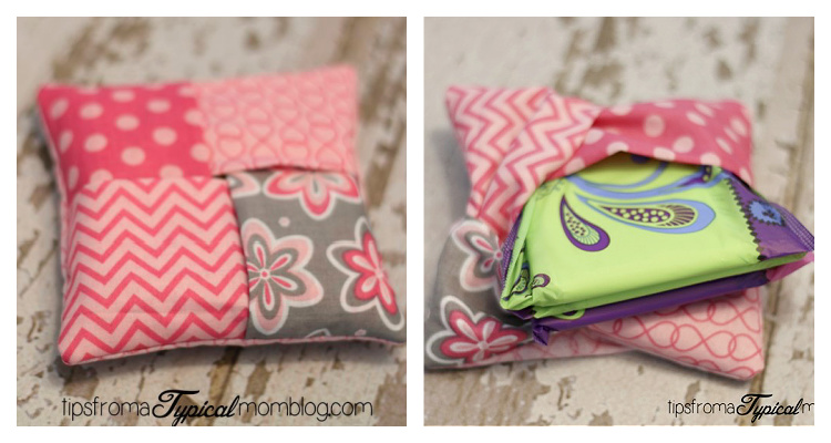 Fabric Sanitary Pad Pouch Free Sewing Pattern