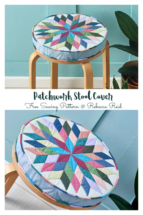 Patchwork Stool Cover Free Sewing Pattern