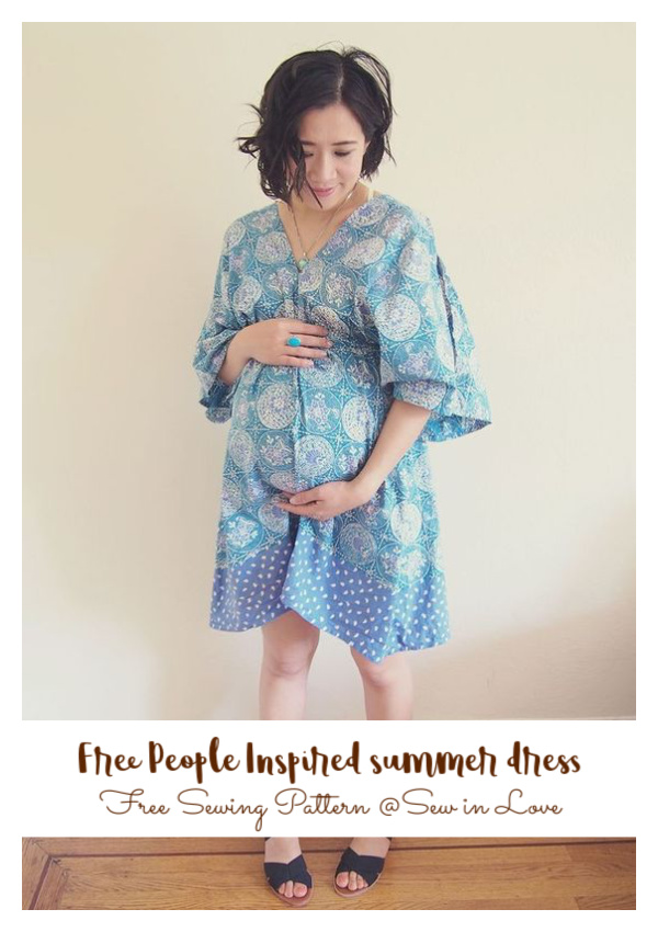 Free People inspired Summer Maternity Dress Free Sewing Pattern