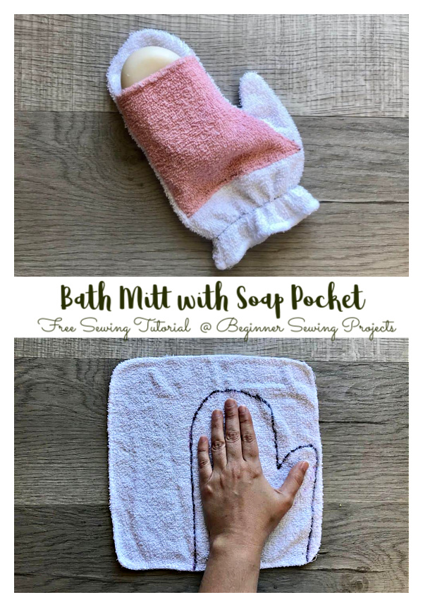 Bath Mitt with Soap Pocket Free Sewing Tutorial