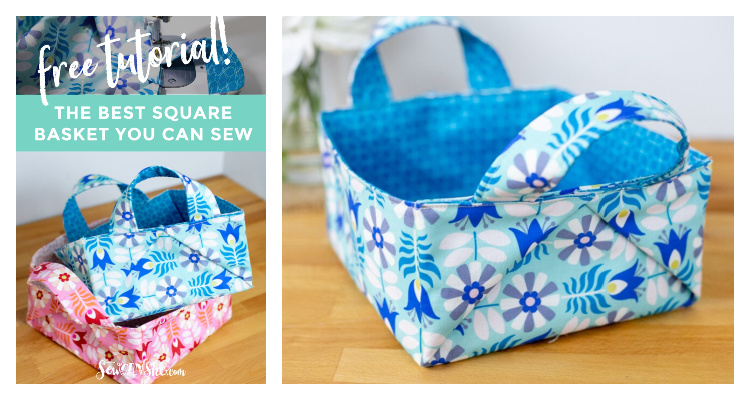 Best Fabric Square Basket Free Sewing Pattern | Fabric Art DIY