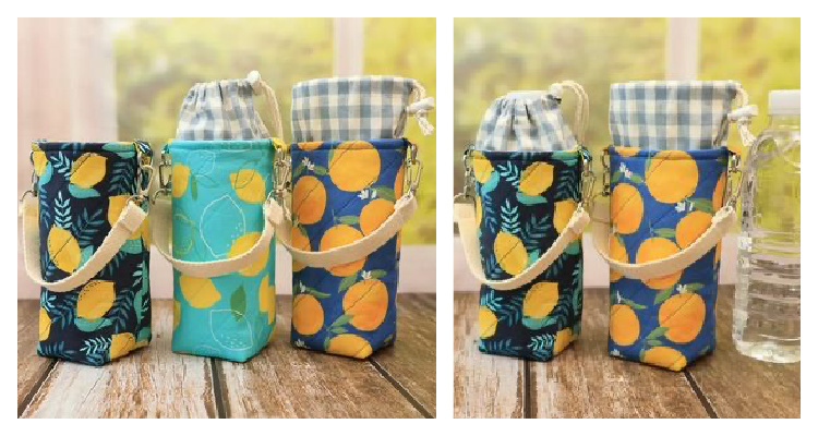 Easy Quilt Water Bottle Holder Free Sewing Pattern+Video