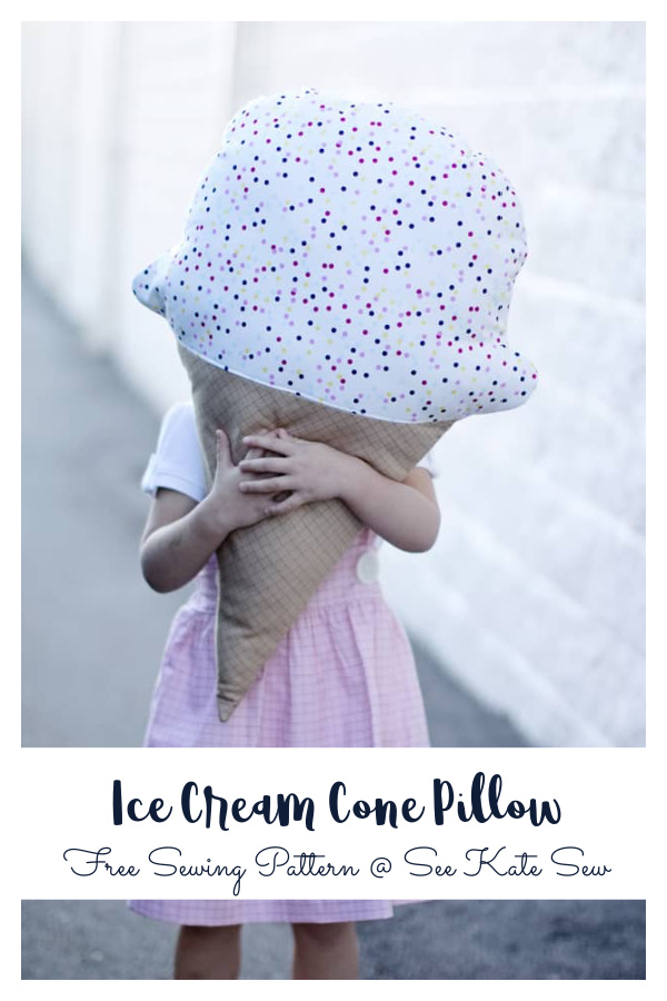 Ice Cream Cone Pillow Free Sewing Pattern