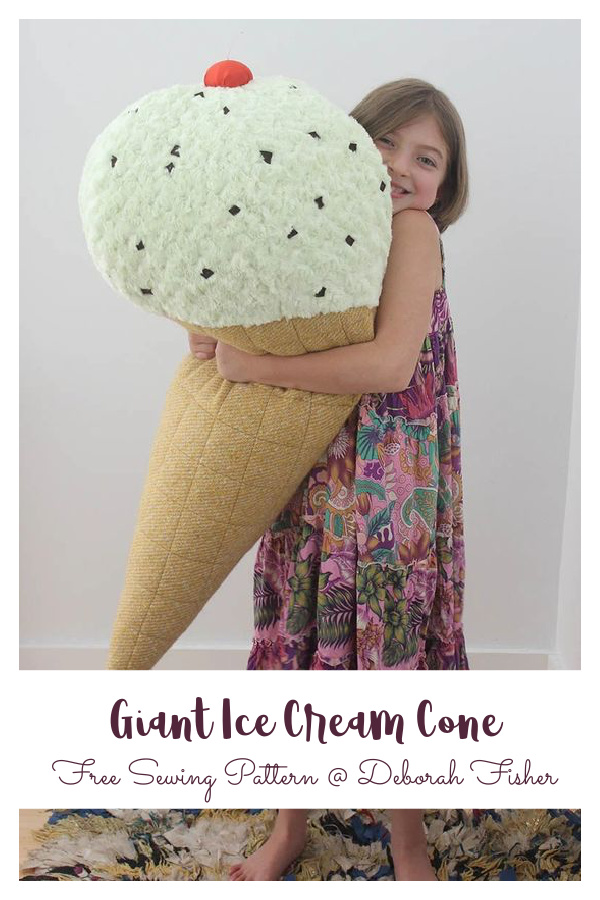 Giant Ice Cream Cone Pillow Free Sewing Pattern