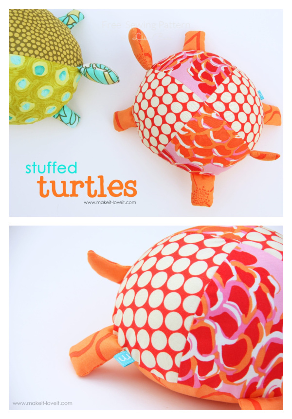 Stuffed Fabric Turtle Free Sewing Pattern 