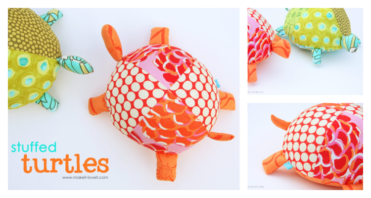 Stuffed Fabric Turtle Free Sewing Pattern | Fabric Art DIY