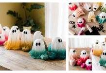 Colorful Halloween Cheesecloth Ghosts DIY Tutorial Colorful Halloween Cheesecloth Ghosts DIY Tutorial