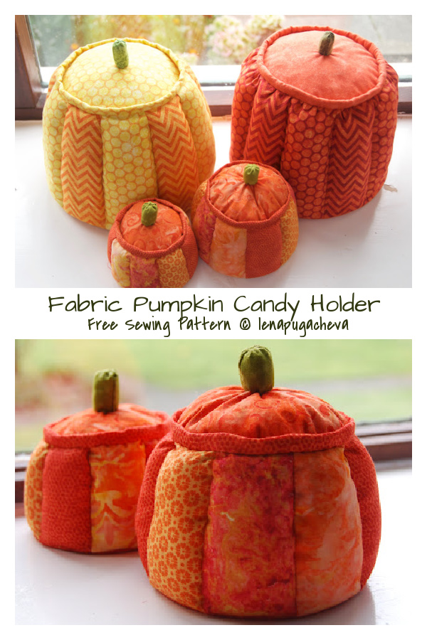 Fabric Pumpkin Candy Holder Free Sewing Pattern