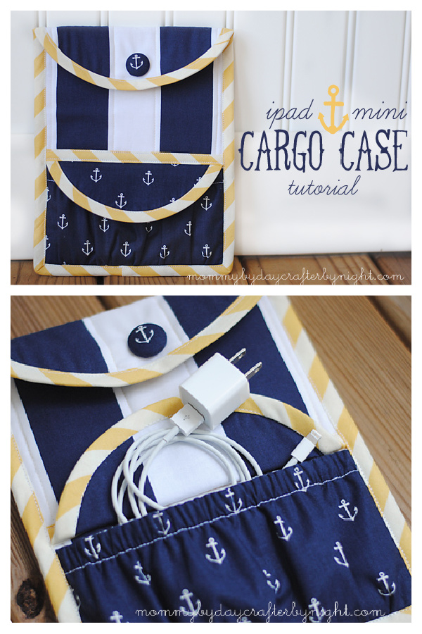 Fabric iPad Mini Cargo Case Free Sewing Pattern