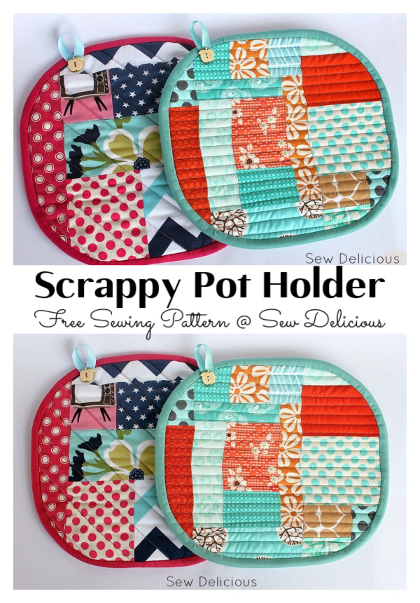 Scrappy Pot Holder Free Sewing Pattern