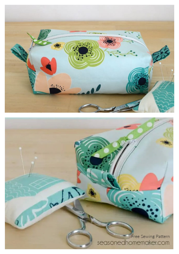 DIY Zippered Box Pouch Free Sewing Tutorial