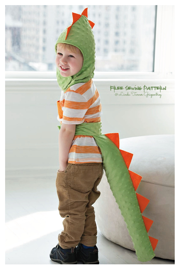 Dress-Up Dinosaur Hood and Tail Free Sewing Patterns