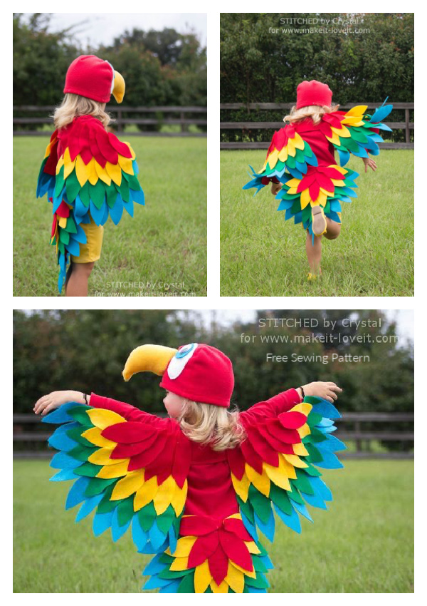 Easy Parrot Costume Free Sewing Pattern