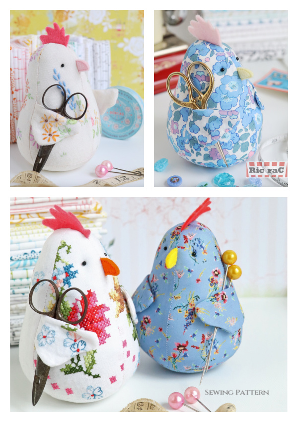 Fabric Chicken Scissor Holder Sewing Pattern