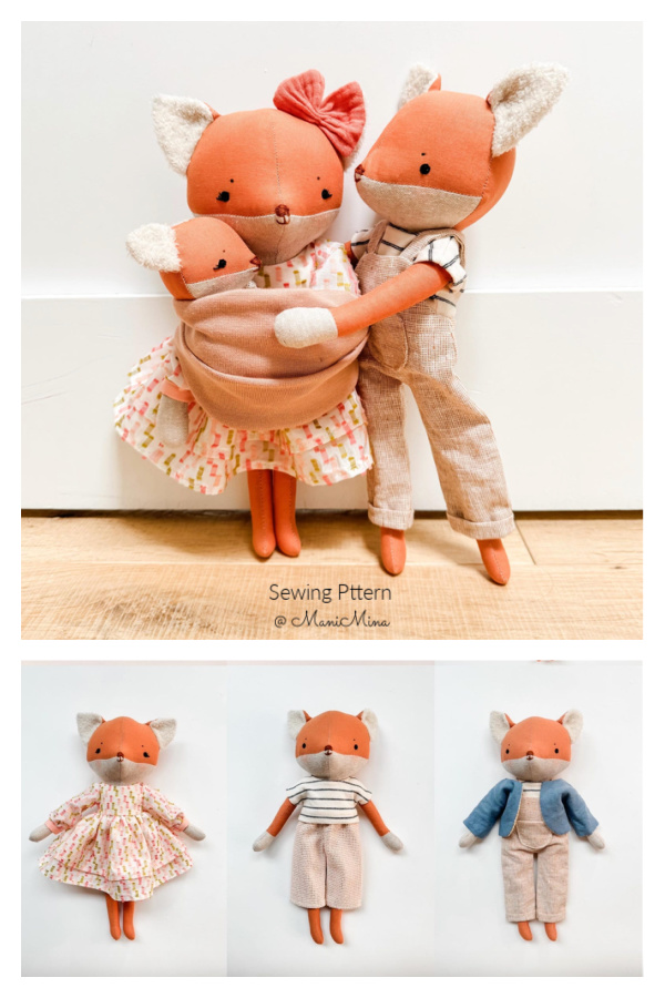 Fabric Fox Family Dolls Sewing Pattern