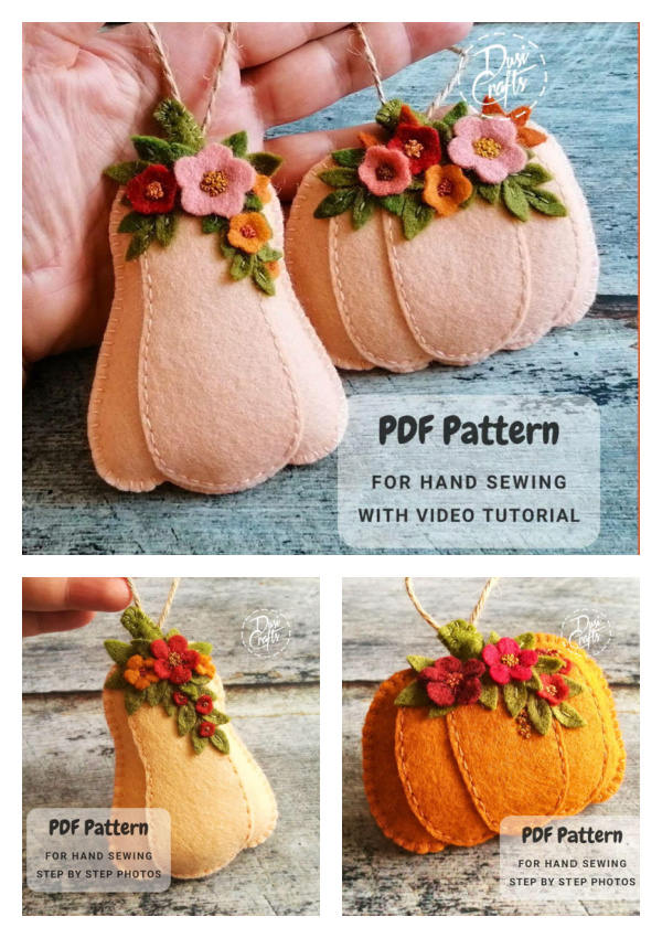 Felt Pumpkin Ornament Sewing Pattern