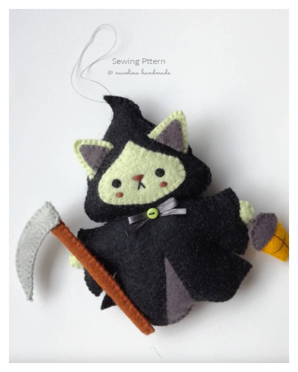 The cutest Grim Reapurr softie Sewing Pattern