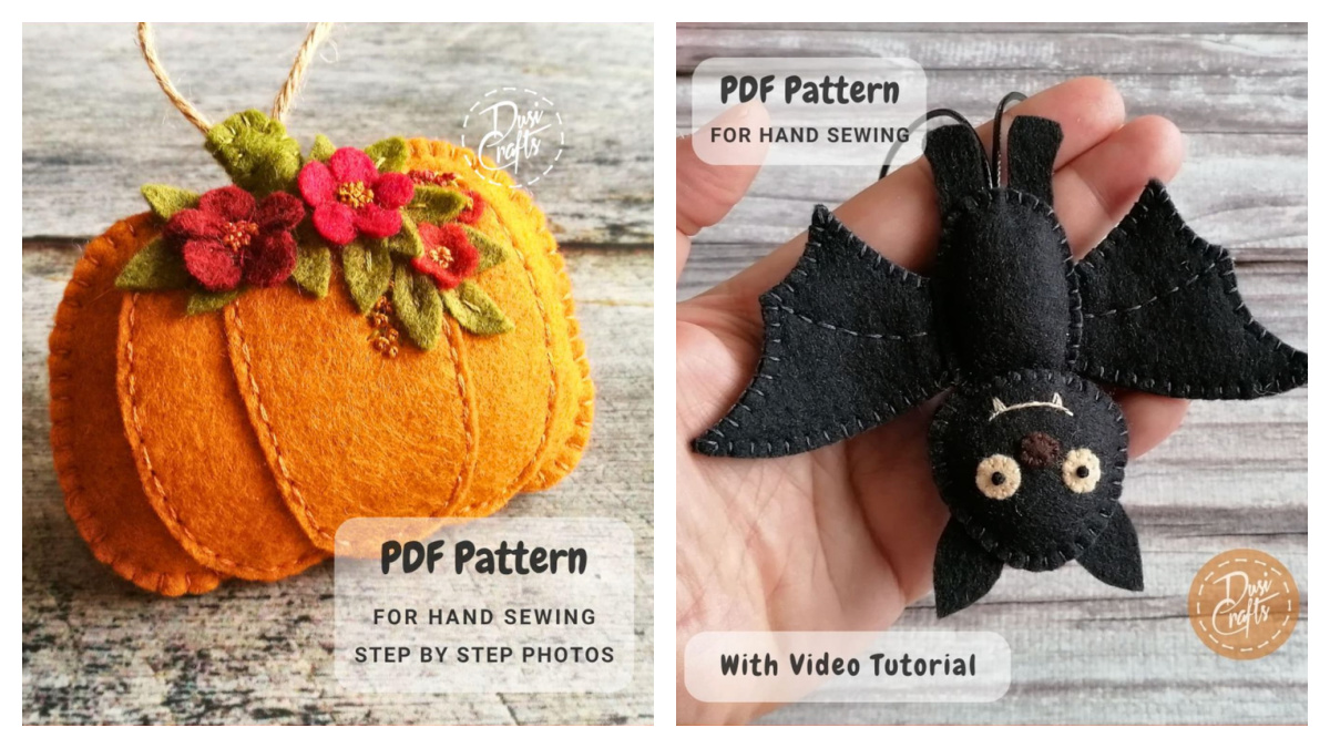 Fun Halloween Felt Ornament Sewing Patterns