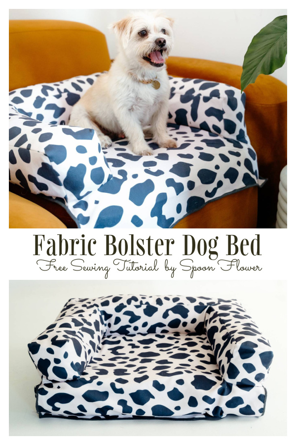 Fabric Bolster Dog Bed Free Sewing Pattern