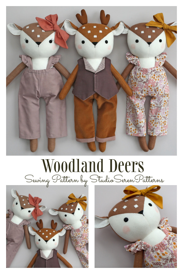 Fabric Toy Woodland Deer Doll Sewing Pattern