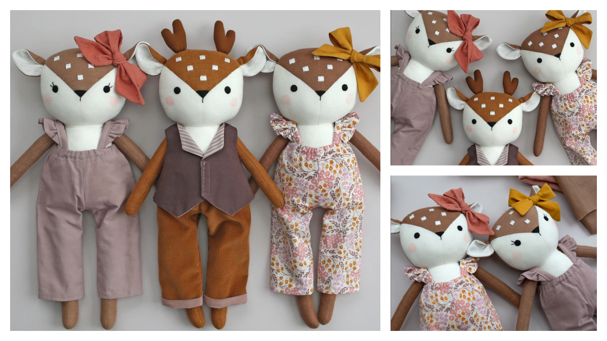 Fabric Toy Woodland Deer Doll Sewing Pattern