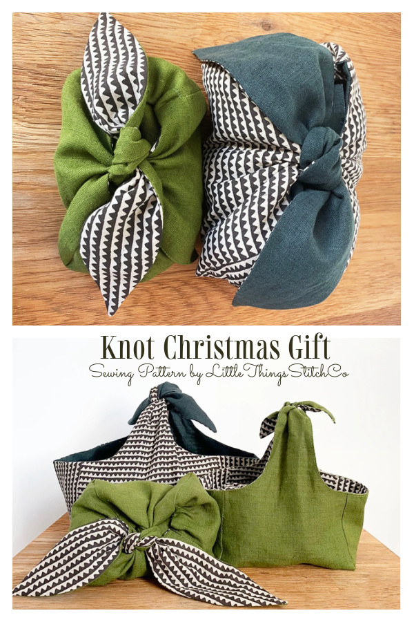 Simple Knot Christmas Gift Bag Sewing Pattern