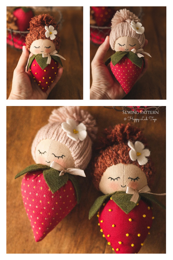 Fabric Strawberry Doll Sewing Pattern 