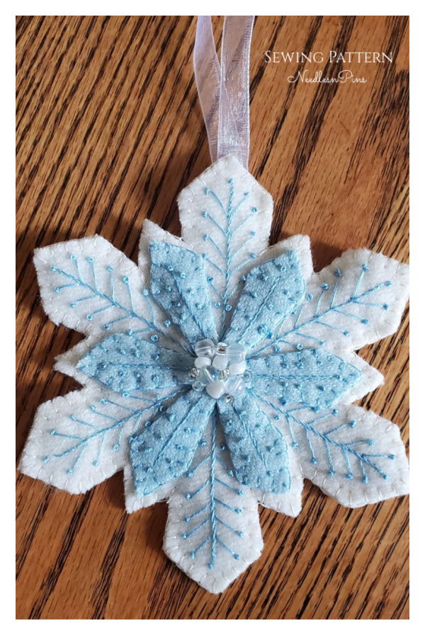 Felt Christmas Snowflake Ornament Sewing Pattern