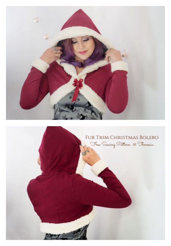 Fur Trim Christmas Bolero Free Sewing Pattern