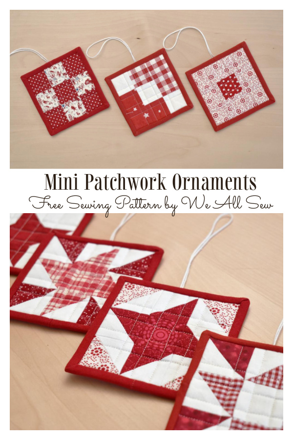 Mini Patchwork Christmas Ornament Free Sewing Patterns