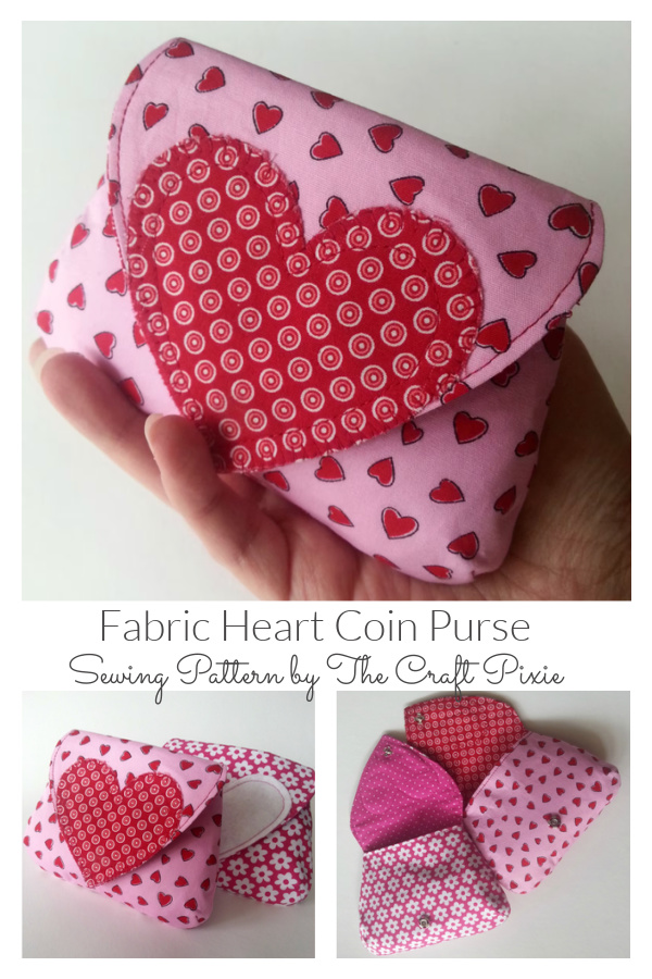 Fabric Heart Coin Purse Free Sewing Pattern