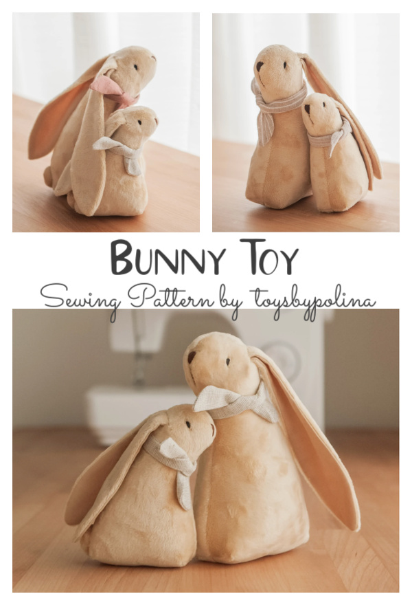 Fabric Sitting Bunny Toy Sewing Pattern