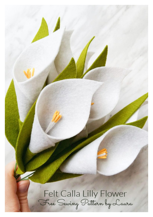 Felt Calla Lilly Flower Free Sewing Pattern