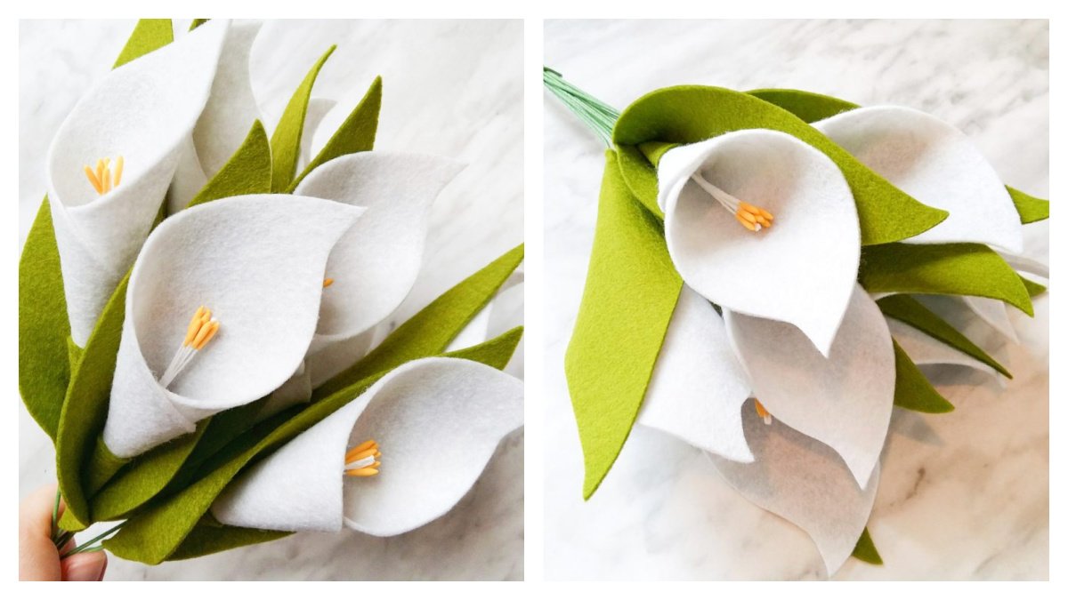 Felt Calla Lilly Flower Free Sewing Pattern