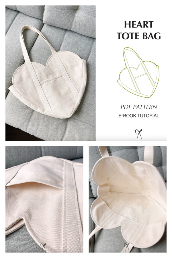 Heart Shaped Tote Bag Sewing Pattern