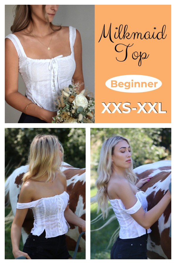 Mildmaid Cottagecore Lace Tie Top Sewing Pattern
