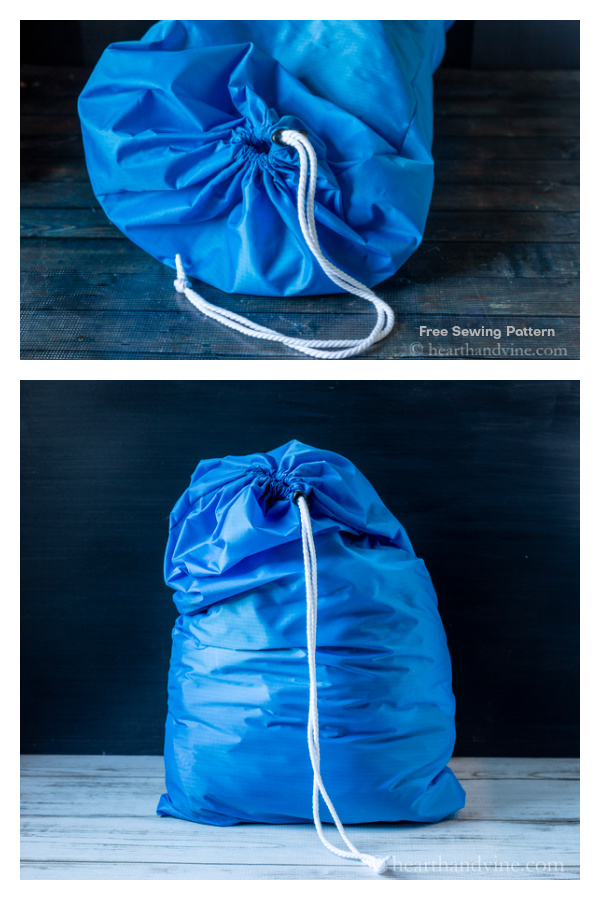 Easy Travel Drawstring Laundry Bag Free Sewing Tutorial