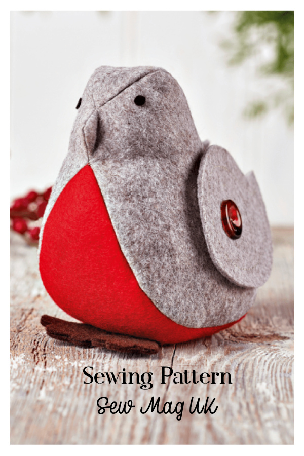Festive Felt Robin Bird Sewing Pattern