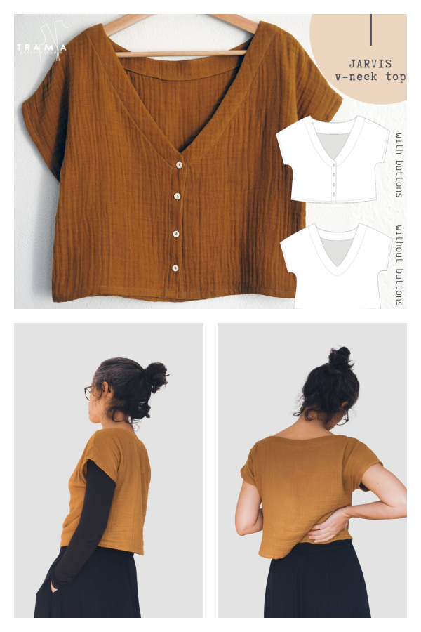 Jarvis V-Neck Summer Top Sewing Pattern