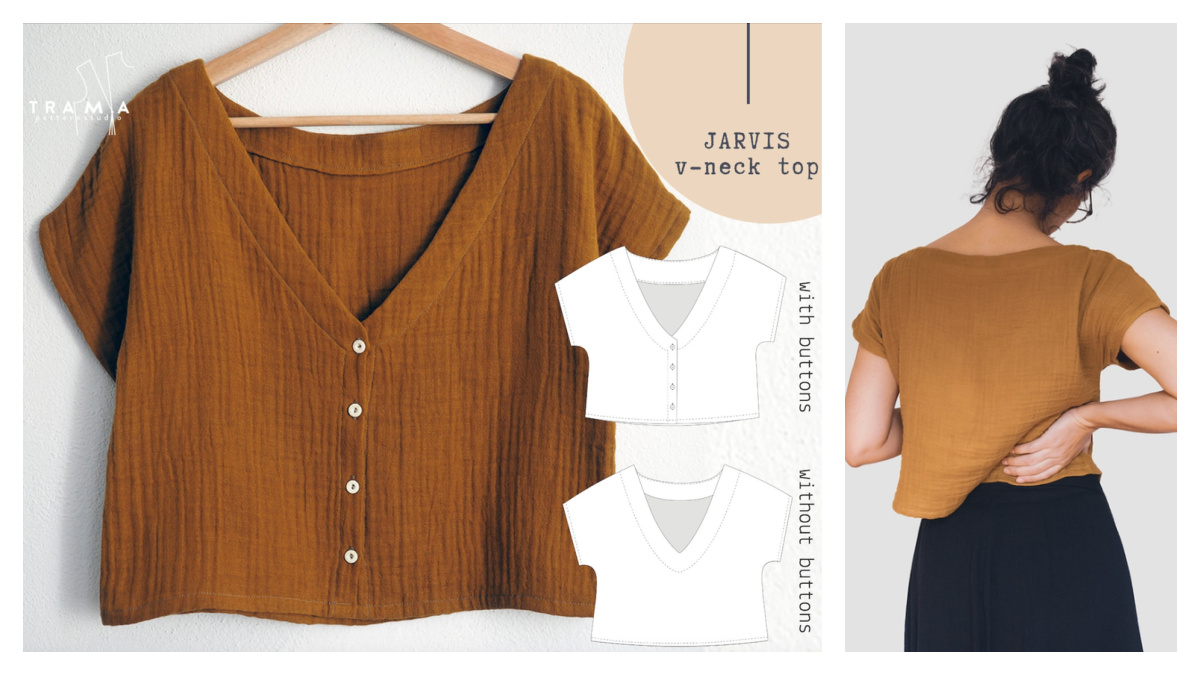 Jarvis V-Neck Summer Top Sewing Pattern
