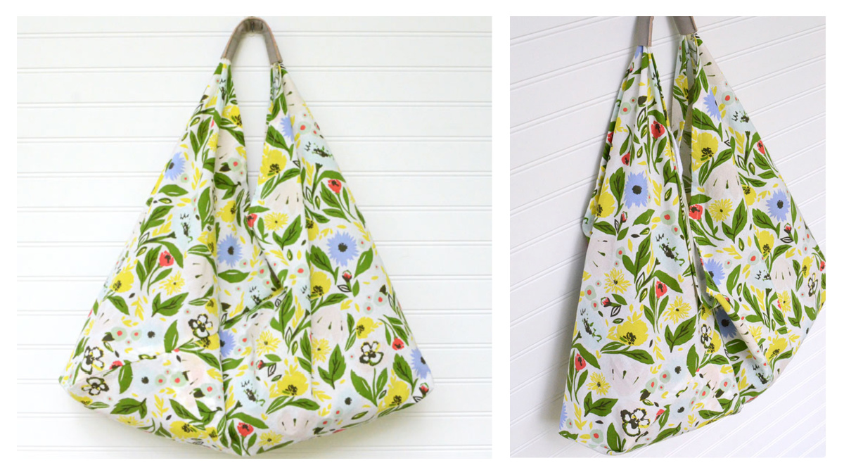 Tea Towel Origami Bag Free Sewing Pattern